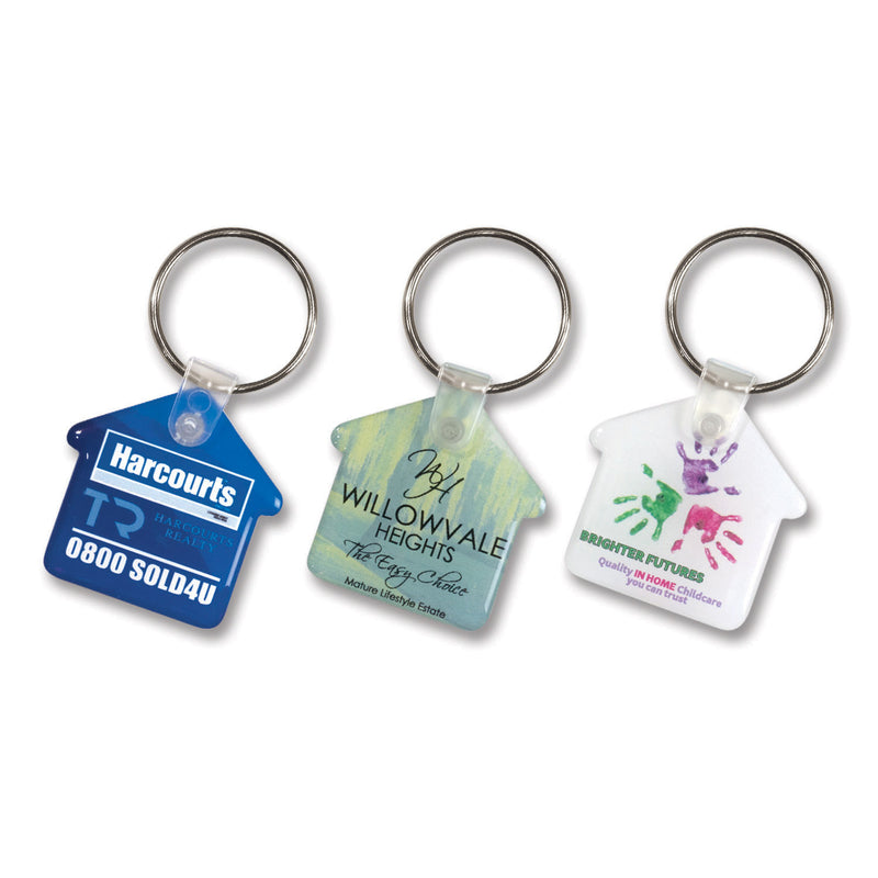 Custom Branded Flexi Resin Key Ring - House