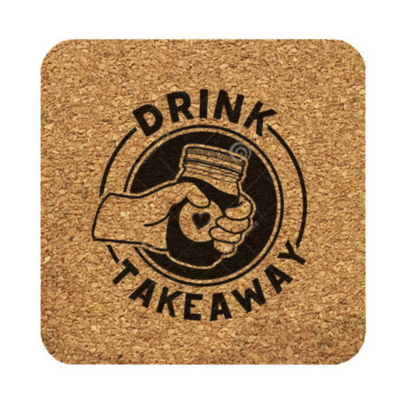 Custom Branded Vineyards Cork Coaster Square