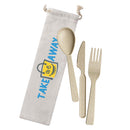Custom Branded Wheat Straw Utensils In Bag