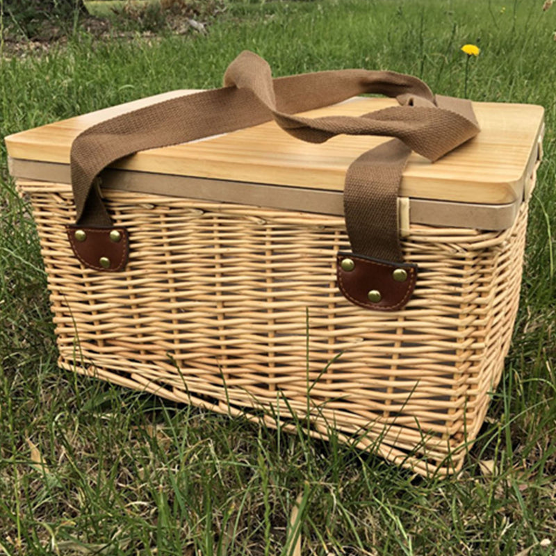 Custom Branded Gold-Coast-Wicker-Picnic-Cooler-Basket(square) 48 Hour Express Dispatch