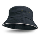 Custom Branded Bondi Bucket Hat - White Sandwich Trim - Promo Merchandise