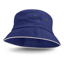 Custom Branded Bondi Bucket Hat - White Sandwich Trim - Promo Merchandise