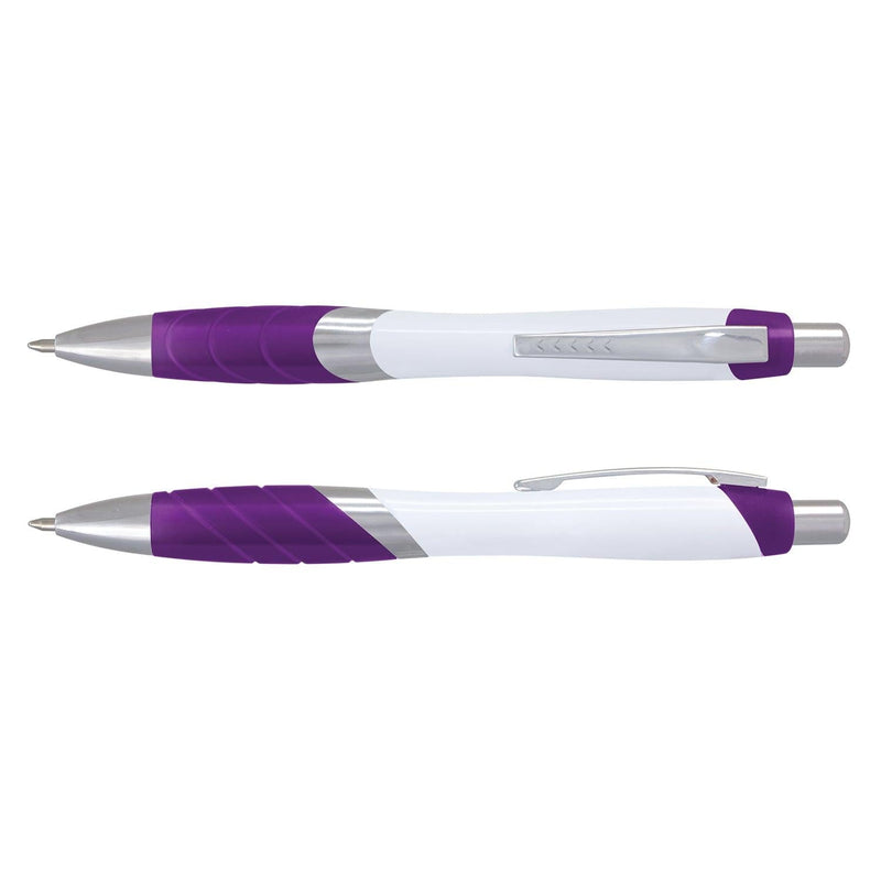 Custom Branded Borg Pen - White Barrel - Promo Merchandise