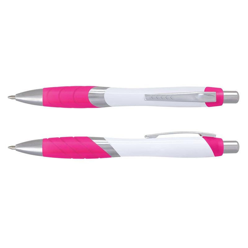 Custom Branded Borg Pen - White Barrel - Promo Merchandise