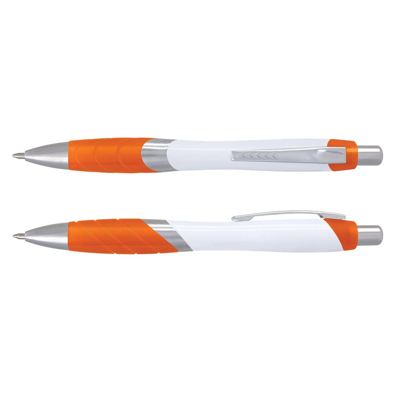 Custom Branded Borg Pen - White Barrel - Promo Merchandise