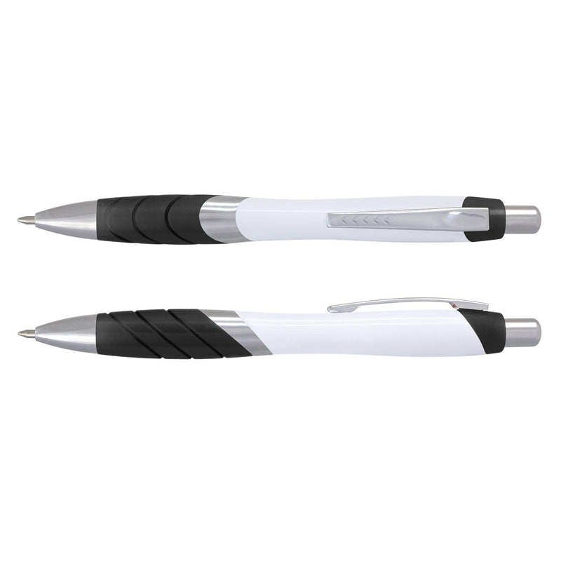 Custom Branded Borg Pen - White Barrel - Promo Merchandise