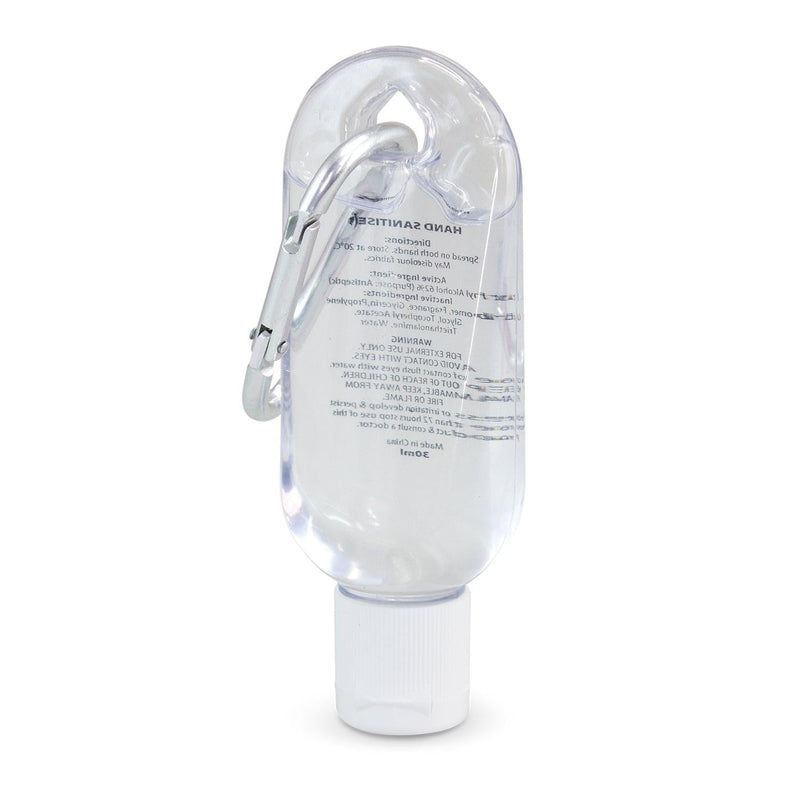 Custom Branded Carabiner Hand Sanitiser 30ml - Promo Merchandise