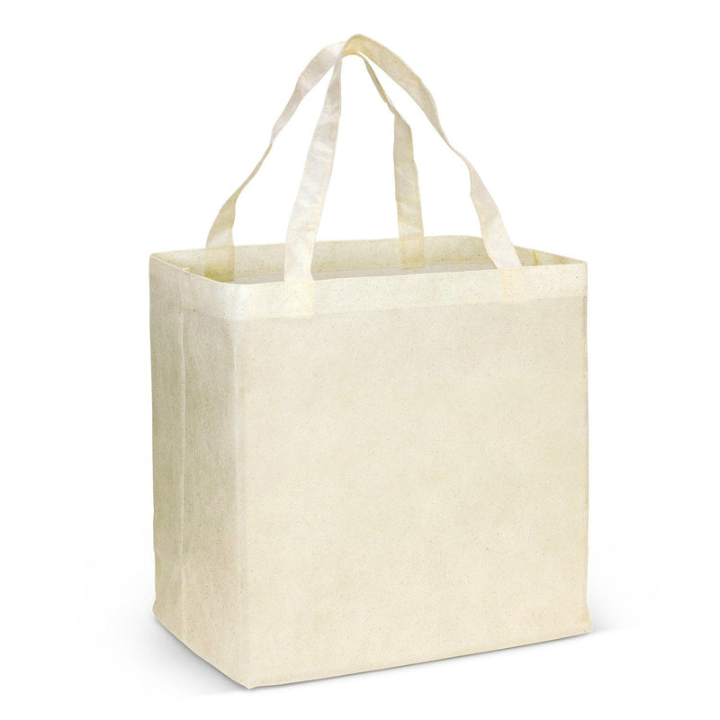 Custom Branded City Shopper Natural Look Tote Bag - Promo Merchandise