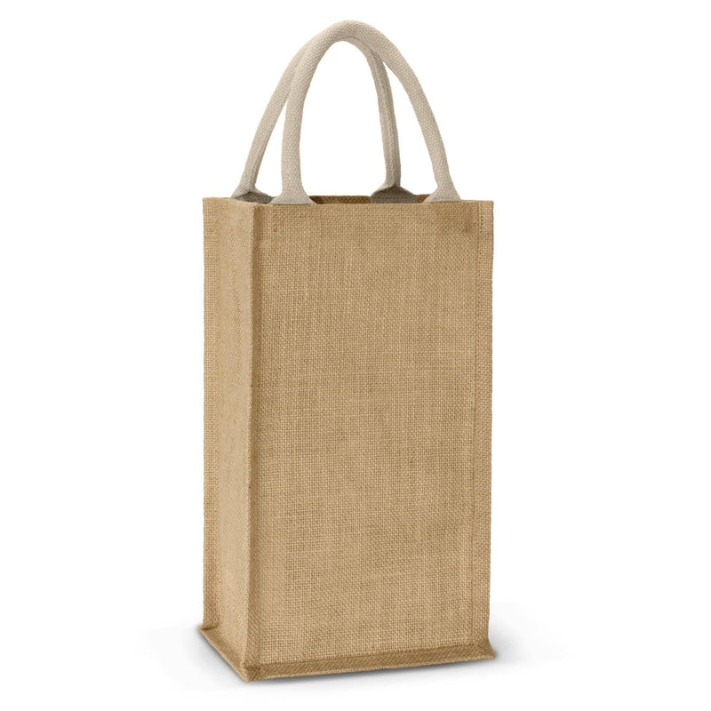 Custom Branded Donato Jute Double Wine Carrier - Promo Merchandise