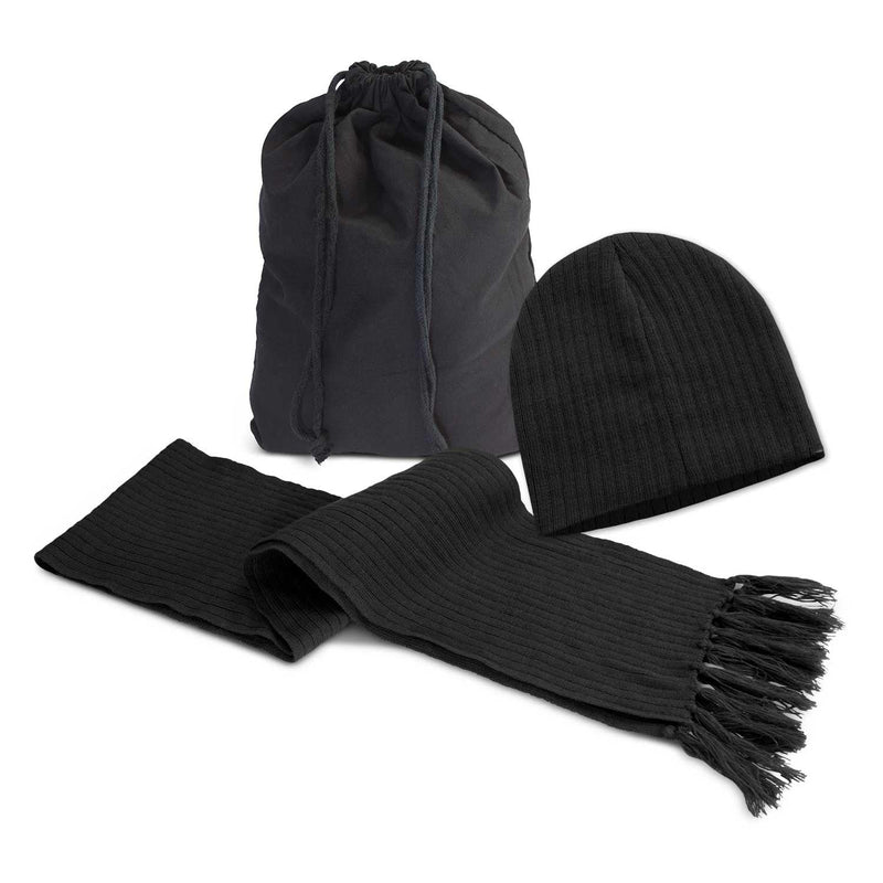 Custom Branded Nebraska Scarf and Beanie Set - Promo Merchandise