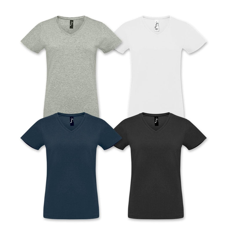 Custom Branded SOLS Imperial Womens V Neck T-Shirt - Promo Merchandise