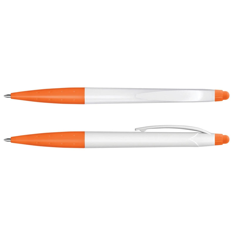 Custom Branded Spark Stylus Pen - White Barrel - Promo Merchandise