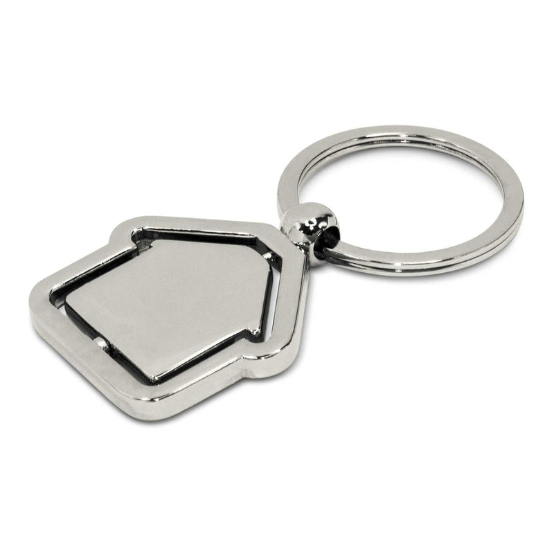 Custom Branded Spinning House Metal Key Ring - Promo Merchandise