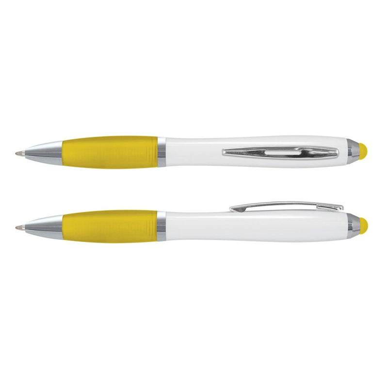 Custom Branded Vistro Stylus Pen  - White Barrel - Promo Merchandise