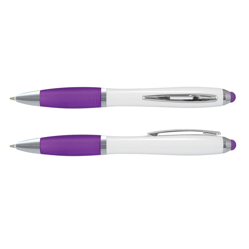 Custom Branded Vistro Stylus Pen  - White Barrel - Promo Merchandise