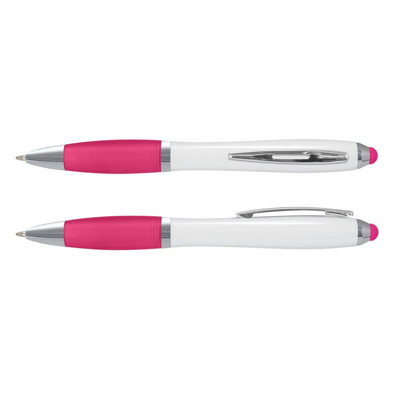 Custom Branded Vistro Stylus Pen  - White Barrel - Promo Merchandise